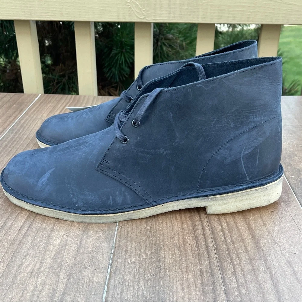 Clarks Desert Boot - Men's Navy Leather 13 NWT